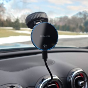 Blavec Autós tartó BHC-02 Qi2 25W vákuum mágneses indukciós töltővel szélvédőre (BHC02-QI2PMWIB) fekete tok-3