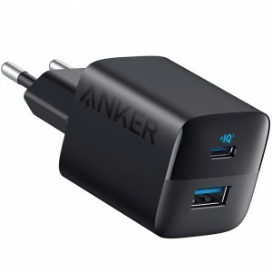 Fali Töltő Anker 323, 33W, 3A, 1 x USB-A - 1 x USB-C, Fekete A2331G11