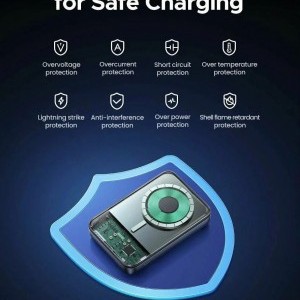 Ugreen - Power Bank PB562 (55140) - Vezeték nélküli mágneses töltés 7,5W, 10000mAh, PD20W, tartóval - Űrszürke-7