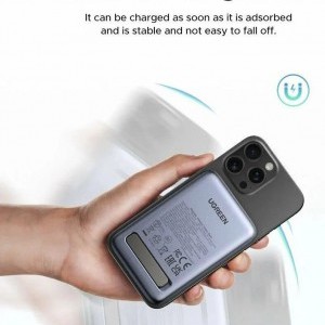 Ugreen - Power Bank PB562 (55140) - Vezeték nélküli mágneses töltés 7,5W, 10000mAh, PD20W, tartóval - Űrszürke-6