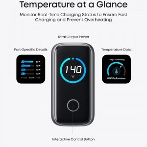 Fali töltő Anker Zolo, 140W, 5A, 1 x USB-A - 3 x USB-C, USB-C kábellel, Ezüst B2697G41-2