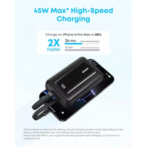 Powerbank Anker Zolo, 20000mAh, 45W, QC + PD, Fekete A1681H12-1