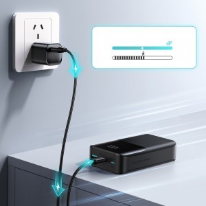 Joyroom JR-QP192 Star Series Mini 20000mAh 22.5W Powerbank digitális kijelzővel - Fekete-7