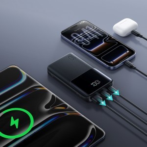 Joyroom JR-QP191 Star Series Mini 10000mAh 22.5W Powerbank digitális kijelzővel - Fekete-3