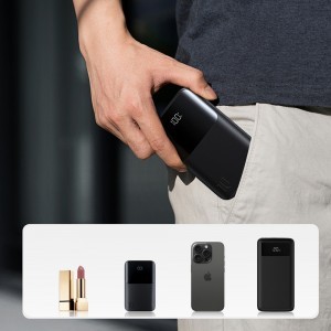 Joyroom JR-QP191 Star Series Mini 10000mAh 22.5W Powerbank digitális kijelzővel - Fekete-2