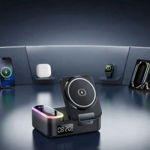 Yesido - Vezeték nélküli Töltőállomás (DS38) - 8 az 1-ben, MagSafe, Gyors Töltés, Qi2, iPhone-hoz, AirPods-hoz, Apple Watch-hoz, 65W - Fekete-1