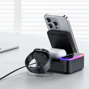 Yesido - Vezeték nélküli Töltőállomás (DS38) - 8 az 1-ben, MagSafe, Gyors Töltés, Qi2, iPhone-hoz, AirPods-hoz, Apple Watch-hoz, 65W - Fekete-2