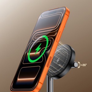 Yesido - Vezeték nélküli töltőállomás (DS37) - Gyors töltés, iPhone, AirPods, Apple Watch, puha éjszakai fény, 25W - Fekete-5