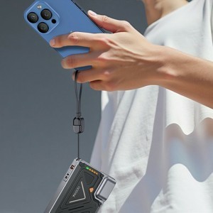 Yesido - Powerbank (YP89) - Mágneses, Gyors töltés, USB, Lightning, Type-C, Beépített állvány, LED fények, 10000mAh, 22.5W- Szürke-2