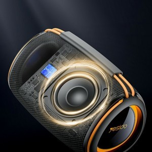 Yesido - Vezeték nélküli hangszóró (YSW39) - Bluetooth 5.3, RGB világítás, TWS, TF Kártya, USB, AUX, 1200mAh, 20W - Fekete-4