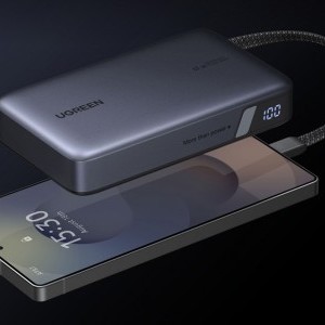 Ugreen PB550 Powerbank 20000mAh USB + USB-C, 67W, beépített kábel (szürke)-4