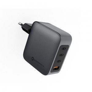 FORCELL F-ENERGY GaN VT-46 utazó töltő 3 x USB-C + USB A PD QC4.0 5A 100W szürke-1
