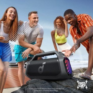 Anker - Vezeték nélküli hangszóró SoundCore Boom 2 Plus (A3134011) - Bluetooth 5.3, 140W, BassUp 2.0, Power Bank, IPX7, RGB - Fekete-1