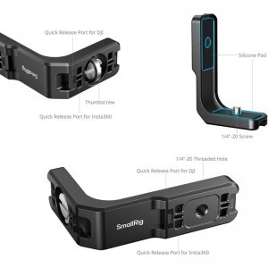 Smallrig 5824 Vertical-To-Horizontal Mount Support for Insta360 X5 / X4 Air / X4 / X3-2