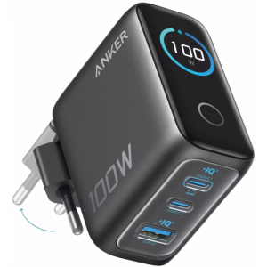 Anker Smart Display fali töltő, 100W, 5A, 1 x USB-A - 2 x USB-C, USB-C kábellel, Szürke B121BGZ1