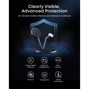 Anker Prime MagGo AirCool 3in1 vezeték nélküli töltő, 25W, fekete B25X7G11-6