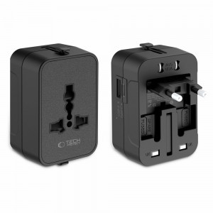 Tech-Protect TA300 Utazó Adapter EU / UK / US / AU Fekete-1