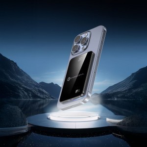 FORCELL F-ENERGY F5K8 Szuper Vékony powerbank MagSafe-kompatibilis PD3.0 QC4.0 15W 5000 mAh fekete-2