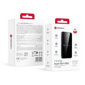 FORCELL F-ENERGY F5K8 Szuper Vékony powerbank MagSafe-kompatibilis PD3.0 QC4.0 15W 5000 mAh fekete