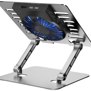 Szabályozható hűtőállvány laptophoz ART P12 1 x USB A LED alumínium-1