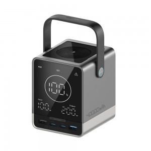 Cuktech Powerbank 300W 40000mAh vezeték nélküli töltéssel 2x USB-C + 2x USB-A - Fekete