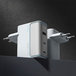 Cuktech AD1003EU 100W GaN 2x USB-C + USB-A fali töltő kábellel - Fehér-2