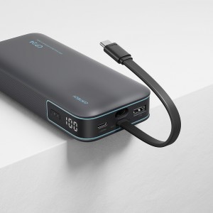 Cuktech LPB200N 40W 20000mAh Powerbank beépített kábellel - Szürke-11