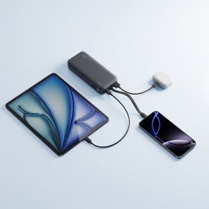 Cuktech LPB200N 40W 20000mAh Powerbank beépített kábellel - Szürke-10