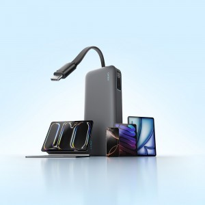 Cuktech LPB200N 40W 20000mAh Powerbank beépített kábellel - Szürke-9