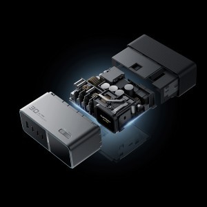 Cuktech TA3005U 300W GaN 5 az 1-ben tölőállomás Digitális Kijelzővel - Ezüst-21