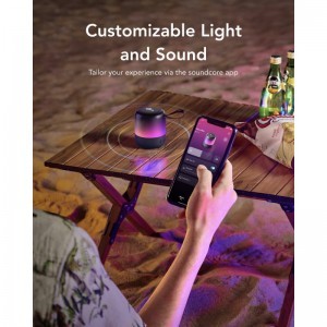 Bluetooth Hangszóró Anker SoundCore Glow Mini, 8W, RGB, Vízálló, Fekete A3136G11-4