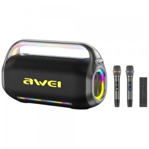 AWEI KT20 Hordozható Vezeték nélküli Bluetooth Hangszóró, Karaoke Szettel Fekete