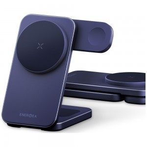 Töltőállomás Energea MagTrio 2 3 az 1-ben Qi2 25W összecsukható kék-1