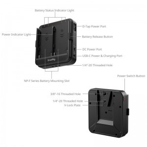 Smallrig 5536 Adapter Plate for NP-F Type Batteries (Supports Ups)-1