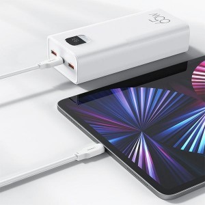USAMS Powerbank PB68 30000mAh 65WQC3.0+PD Gyors Töltés + USB-C/USB-C kábel 100W fehér-4