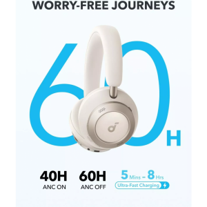 Anker Soundcore Space One Pro, Fehér bluetooth fejhallgató-4