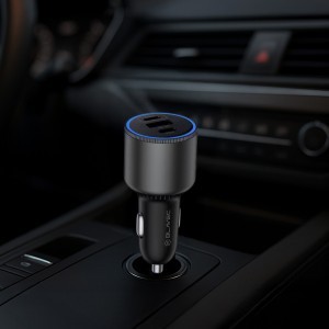 Blavec autós töltő BS-06D-C Trip - USB + 2xType C - QC 3.0 18W PD 65W with Type C to Type C (CCBS06DCQ-U2CB) fekete-4