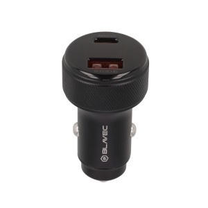 Blavec Autós töltő BS-04B-C Volt - USB + Type C - QC 3.0 18W PD 30W Type C to Type C kábellel (CCBS04BCV-UCB) fekete-1