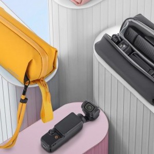 Tárolótáska Sunnylife DJI OSMO 360/ Insta360 GO Ultra/ OP 3/ sportkamerához, okostelefonhoz (sárga)-3