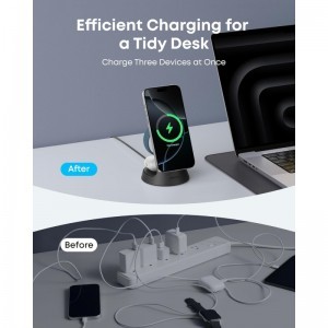 Anker MagGo 3in1 vezeték nélküli töltőállomás, 15W, 1.67A, fekete B25M4G11-7