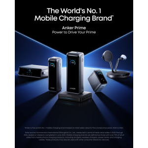 Anker Asztali Töltő Powerbank Prime, 150W, 5A, 1 x Pogo Pin - 1 x USB-A - 2 x USB-C, Fekete A1903G11-1