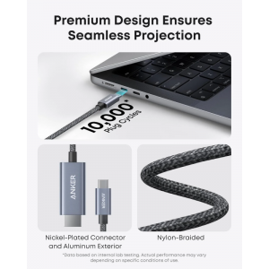 USB-C to HDMI Video Kábel Anker Nano, 1,8m, Szürke A87E0H12-5