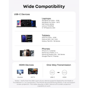 USB-C to HDMI Video Kábel Anker Nano, 1,8m, Szürke A87E0H12-6