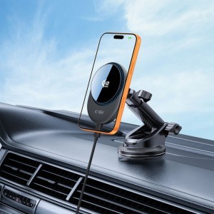 Tech-Protect V21 mágneses MagSafe műszerfalra és szellőzőre rögzíthető autós tartó vezeték nélküli töltővel 25W Qi2.2 fekete-1