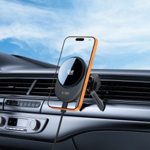 Tech-Protect V21 mágneses MagSafe műszerfalra és szellőzőre rögzíthető autós tartó vezeték nélküli töltővel 25W Qi2.2 fekete-9