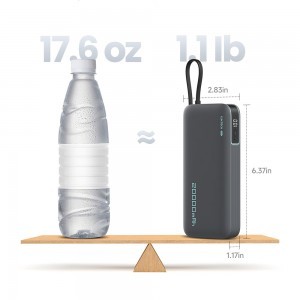 Cuktech CUKP200NGLLG 55W 20000mAh Powerbank beépített USB-C kábellel - Fehér-4