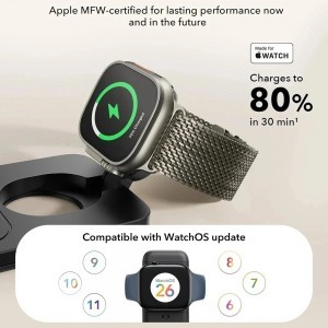 ESR - CryoBoost 3in1 Töltőállomás (2C569A) - Apple Eszközökhöz, 50W Adapterrel, Összehajtható, Gyors Töltés, Qi2, 35W - Fekete-2