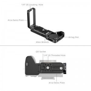 Smallrig 6034 L-Shaped Mount Plate with Airtag Slot for Sony Alpha 7 V / 7R V / 7 IV-2