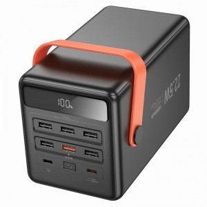 Hoco J142 100000 mAh QC PD 2,4A 22,5W beépített lámpával powerbank fekete-2