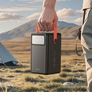 Hoco J142 100000 mAh QC PD 2,4A 22,5W beépített lámpával powerbank fekete-7